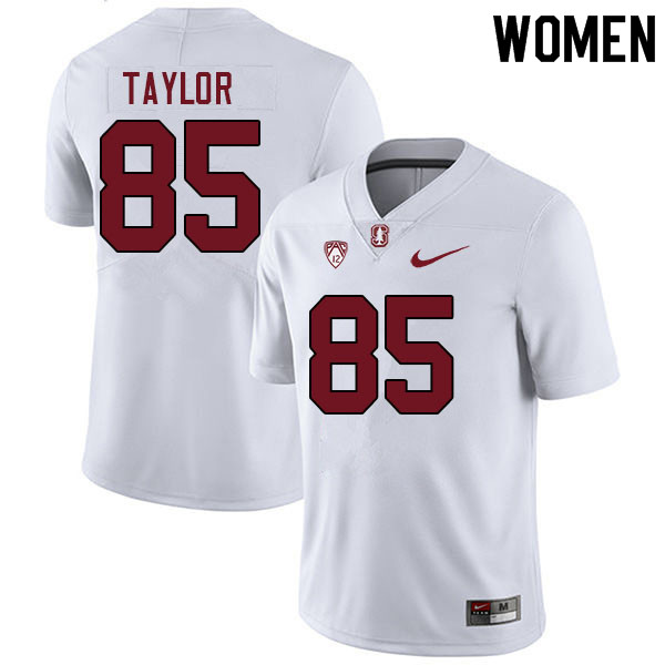 Women #85 Shield Taylor Stanford Cardinal College Football Jerseys Sale-White - Click Image to Close
